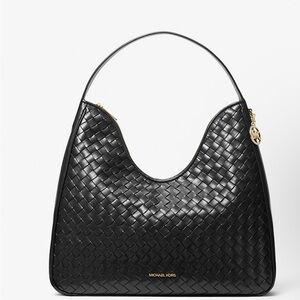 Michael Kors Black Woven Hobo Bag
